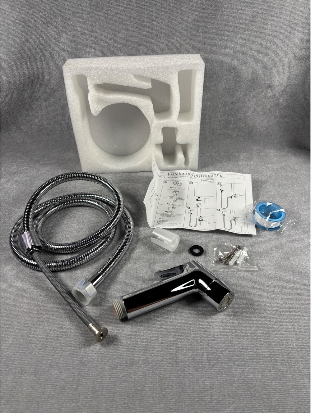 Handheld Bidet Sprayer Kit Toilet Bathroom Diaper Washer Shattaf Faucet Chrome